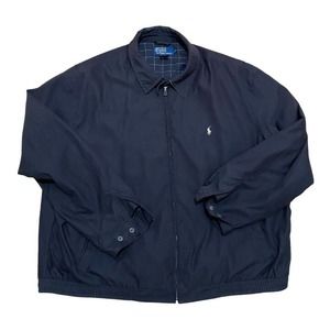 Polo Ralph Lauren Men's 2XB Big Black Windbreaker Harrington Bomber Jacket